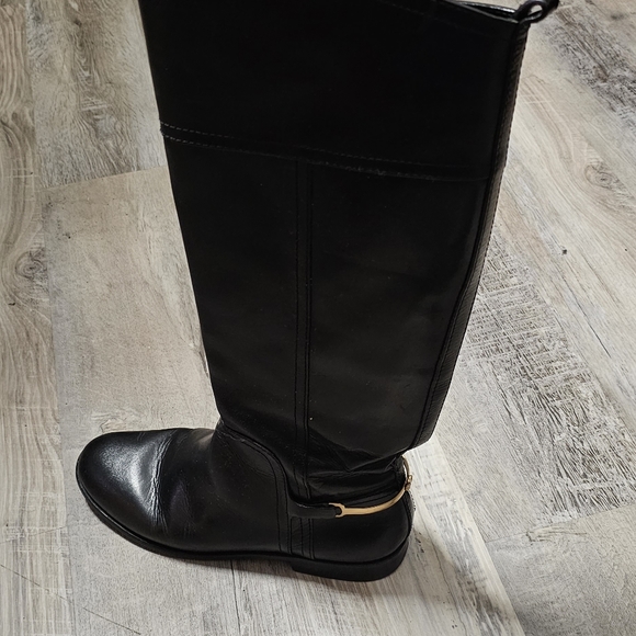 Authentic Tory Burch Kneel High Black Leather Riding Boots - Picture 13 of 16